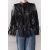 Zara Короткая кожаная накидка с бахромой, Цвет: Черный, Размер: XS-S, изображение 2