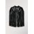 Zara Короткая кожаная накидка с бахромой, Цвет: Черный, Размер: XS-S, изображение 12