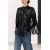 Zara Короткая кожаная накидка с бахромой, Цвет: Черный, Размер: XS-S, изображение 6