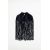 Zara Короткая кожаная накидка с бахромой, Цвет: Черный, Размер: XS-S, изображение 8