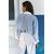 Zara Полупрозрачная рубашка с воротником из органзы в полоску с длинными рукавами и застежкой на пуговицы спереди, Цвет: multicolor, Размер: M, изображение 3