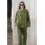 Zara Блузка из льняной смеси с эффектом морщин. особенности - отложной воротник с регулируемыми завязками, длинные рукава с расширенными манжетами и детали из морщинистой ткани. , Цвет: Зеленый, Размер: S, изображение 4