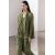 Zara Блузка из льняной смеси с эффектом морщин. особенности - отложной воротник с регулируемыми завязками, длинные рукава с расширенными манжетами и детали из морщинистой ткани. , Цвет: Зеленый, Размер: S, изображение 5