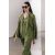 Zara Блузка из льняной смеси с эффектом морщин. особенности - отложной воротник с регулируемыми завязками, длинные рукава с расширенными манжетами и детали из морщинистой ткани. , Цвет: Зеленый, Размер: S, изображение 7