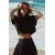 Zara Рубашка из кропированного поплина , Цвет: Черный, Размер: XS