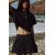Zara Рубашка из кропированного поплина , Цвет: Черный, Размер: XS, изображение 3