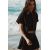 Zara Рубашка из кропированного поплина , Цвет: Черный, Размер: XS, изображение 5