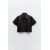 Zara Рубашка из кропированного поплина , Цвет: Черный, Размер: XS, изображение 7
