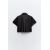 Zara Рубашка из кропированного поплина , Цвет: Черный, Размер: XS, изображение 8