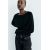 Zara Тонкий свитер с круглым вырезом и длинными рукавами, Цвет: Черный, Размер: S, изображение 2