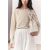 Zara Тонкий вязаный свитер с круглым вырезом и длинными рукавами, Цвет: Бежевый, Размер: S, изображение 2