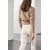 Zara Тонкий вязаный свитер с круглым вырезом и длинными рукавами, Цвет: Бежевый, Размер: S, изображение 3