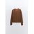 Zara Тонкий вязаный свитер с v-образным вырезом и длинными рукавами, Цвет: Коричневый, Размер: S, изображение 3