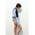 Zara Вязаный свитер с контрастными деталями , Цвет: Синий, Размер: XS-S, изображение 6