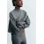 Zara Широкий свободный свитер с высоким воротником и длинными рукавами, расширяющимися к запястью, Цвет: Серый, Размер: S-M, изображение 2