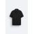 Zara Поло-футболка с текстурой , Цвет: Черный, Размер: S (US S), изображение 7