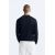 Zara Поло-рубашка с воротником из смесовой шерсти мериносов , Цвет: Синий, Размер: M (US M), изображение 3