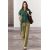 Zara Рубашка с отложным воротником из коллекции zw с запахом и поясом , Цвет: Зеленый, Размер: L