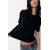 Zara Хлопковая футболка обычной плотности с круглым вырезом, Цвет: Черный, Размер: S, изображение 2