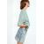 Zara Футболка из пряженого хлопка, Цвет: Зеленый, Размер: S, изображение 4
