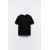 Zara Футболка из хлопкового трикотажа, Цвет: Черный, Размер: S, изображение 5