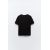 Zara Футболка из хлопкового трикотажа, Цвет: Черный, Размер: S, изображение 6