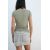 Zara Футболка из вискозы с круглым вырезом и очень короткими рукавами, Цвет: Зеленый, Размер: S, изображение 3