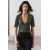Zara Футболка с v-образным вырезом из текстиля 100% вискоза, Цвет: Зеленый, Размер: S, изображение 3