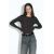 Zara Футболка с длинным рукавом из полиамида, Цвет: Коричневый, Размер: S, изображение 2