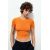Zara Футболка с облегающим кроем, круглым вырезом и короткими рукавами, Цвет: Оранжевый, Размер: S, изображение 2