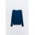 Zara Полупрозрачная футболка с лодочным вырезом и длинными рукавами, Цвет: Синий, Размер: S, изображение 5