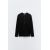 Zara Футболка с вырезом "henley" и отделкой из ткани, Цвет: Черный, Размер: S