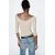 Zara Футболка с круглым вырезом и 3/4 рукавами из полиамида , Цвет: Бежевый, Размер: S, изображение 5