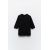 Zara Футболка из смеси хлопка и льна, Цвет: Черный, Размер: S, изображение 4