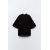 Zara Футболка с разделителем interlock oversize , Цвет: Черный, Размер: S, изображение 7
