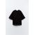 Zara Футболка с разделителем interlock oversize , Цвет: Черный, Размер: S, изображение 8