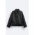 Zara Куртка прямого кроя с эффектом кожи , Цвет: Черный, Размер: S (US S), изображение 7