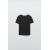 Zara Футболка с круглым вырезом и короткими рукавами сохраняет ребристый верх, средний вес, узкий крой, нормальную длину, Цвет: Черный, Размер: S, изображение 7