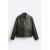 Zara Кожаная куртка с карманами , Цвет: Зеленый, Размер: S-M (US S-M), изображение 9