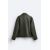 Zara Кожаная куртка с карманами , Цвет: Зеленый, Размер: S-M (US S-M), изображение 10