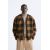 Zara Проверьте куртку из искусственного меха , Цвет: Коричневый, Размер: S-M (US S-M)