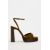 Zara   сандалии на высоком каблучке и платформе из разделённой замши , Цвет: Коричневый, Размер: 35, изображение 5