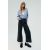 Zara Широкие укороченные джинсы с высокой посадкой z1975 с передними швами , Цвет: Черный, Размер: 34