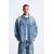 Zara Джинсовая рубашка с карманами , Цвет: Синий, Размер: L (US L), изображение 2