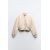 Zara Куртка-бомбер с подкладкой из искусственной замши , Цвет: Бежевый, Размер: XS, изображение 6