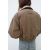 Zara Утепленная куртка бомбер из вощеной ткани с контрастным воротником , Цвет: Коричневый, Размер: S, изображение 4