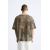 Zara Разворотная трикотажная футболка , Цвет: Коричневый, Размер: S (US S), изображение 3
