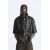 Zara Куртка-рубашка в стиле oversize с воротником, выполненная из ткани под кожу, Цвет: Черный, Размер: S (US S), изображение 2