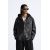 Zara Куртка-рубашка с капюшоном из имитации кожи , Цвет: Черный, Размер: S (US S), изображение 2