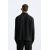 Zara Рубашка-оверсайз из текстурированного твила , Цвет: Черный, Размер: XL (US XL), изображение 3